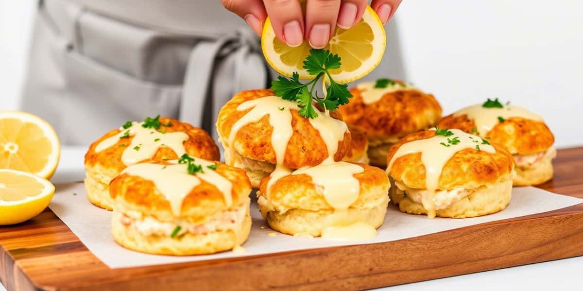 Crab Stuffed Cheddar Bay Biscuits with Lemon Butter Sauce A Coastal Classic Reinvented for the Professional Kitchen