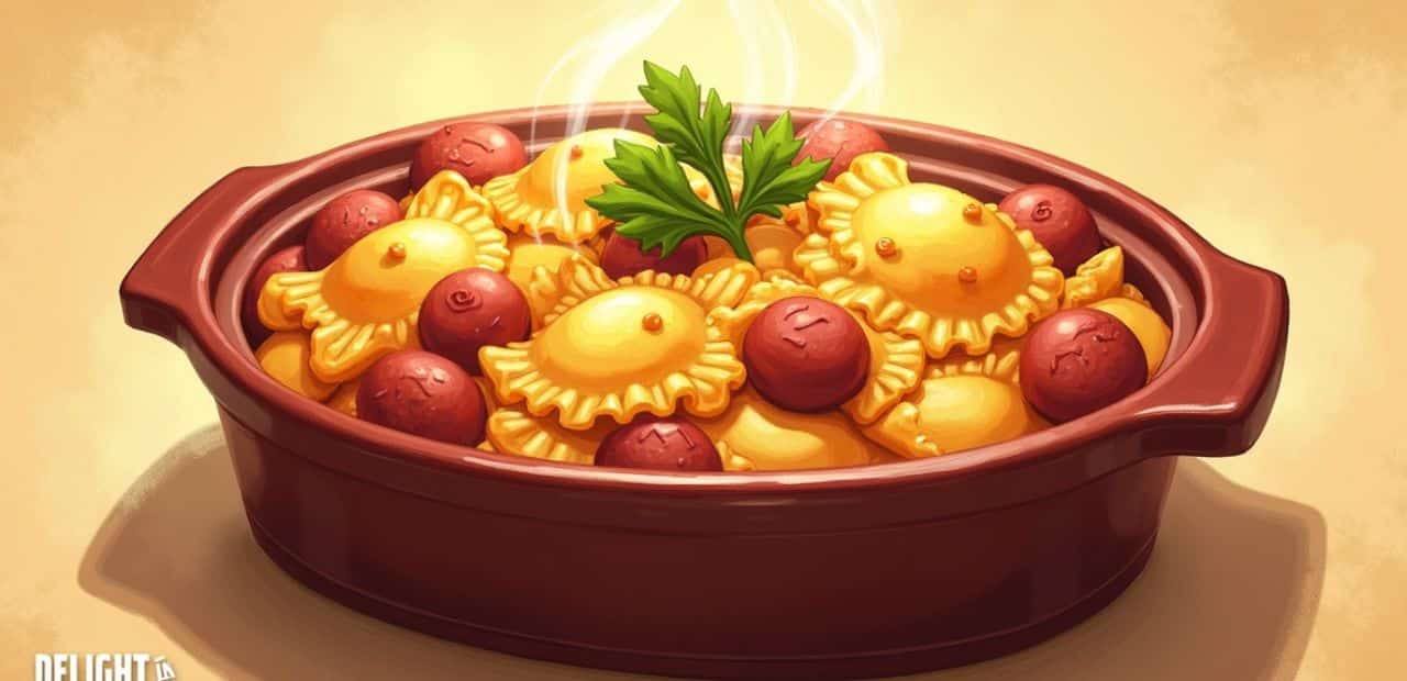 Delight in Comfort The Ultimate Crockpot Pierogi Casserole with Kielbasa