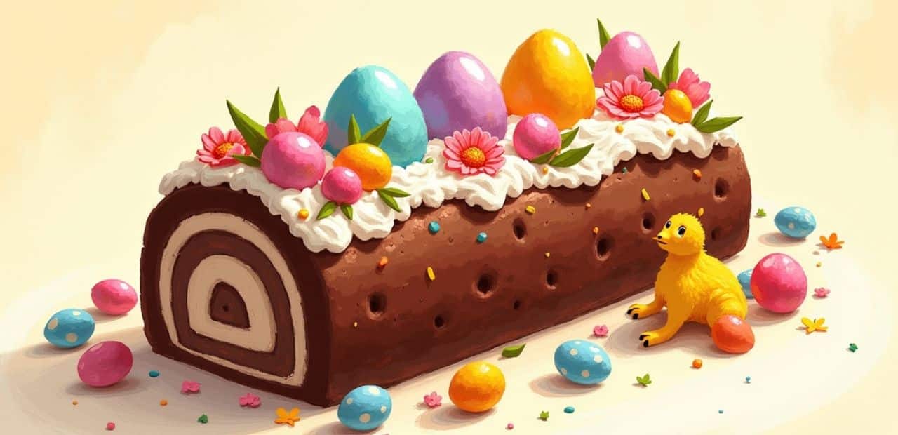 Delight in Every Slice The Art of Easter Chocolate Log Cake