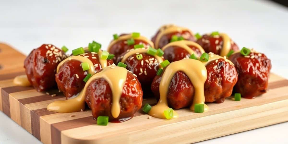 Korean BBQ Meatballs with Spicy Mayo Dip – Sweet, Savory, and Irresistible!