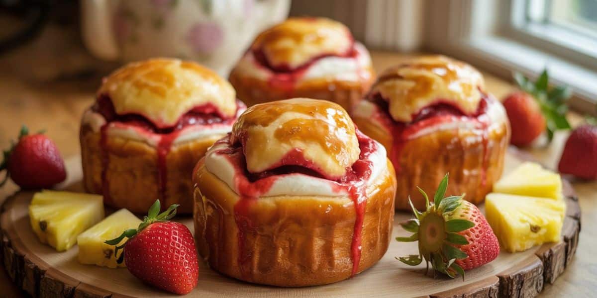 Sweet Strawberry & Cream Cheese Pineapple Buns A Decadent Twist on a Hong Kong Classic