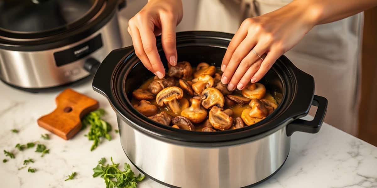 Creamy Crockpot Beef Tips & Mushrooms Mastering Slow-Cooked Comfort with a Gourmet Touch