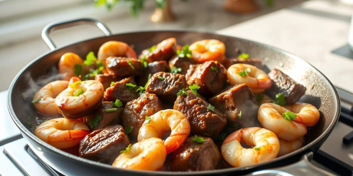 Irresistible Garlic Butter Steak Bites and Shrimp Skillet A Culinary Masterpiece Unveiled